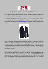 The Best Rule To Wear Mens Velvet Blazer For All The Occasions.pdf