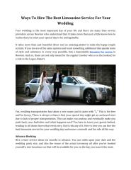Ways To Hire The Best Limousine Service For Your Wedding.pdf