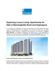 Exploring Luxury Living_ Apartments for Sale in Bannerghatta Road and Anjanapura.pdf